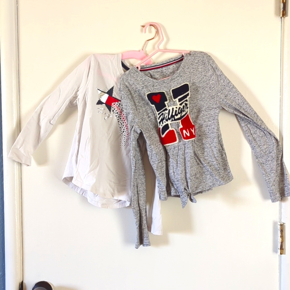 2 Tommy Hilfiger Girls Long sleeve Shirts 6x & 10 D